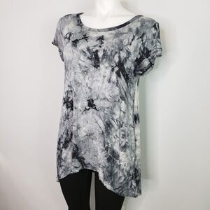 Coin 1804 tunic button back tie dye blue gray